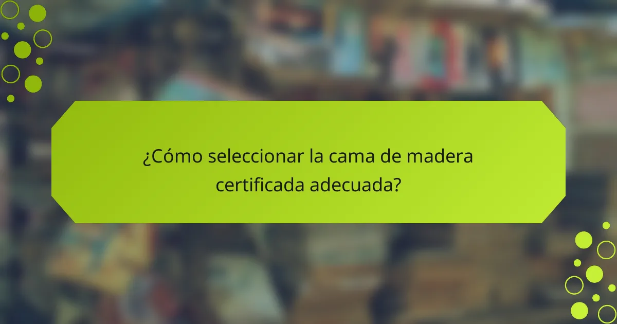 ¿Cómo seleccionar la cama de madera certificada adecuada?