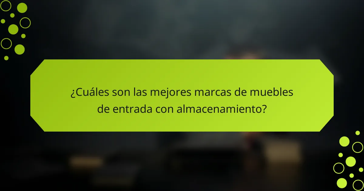 ¿Cuáles son las mejores marcas de muebles de entrada con almacenamiento?