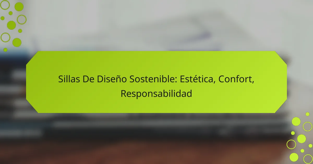 Sillas De Diseño Sostenible: Estética, Confort, Responsabilidad