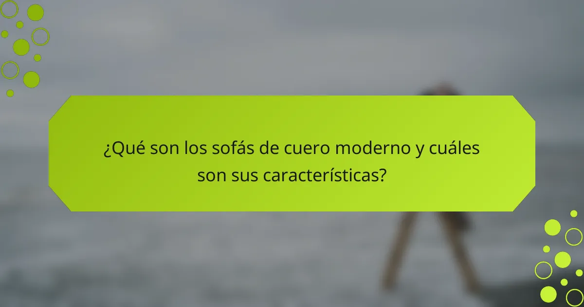 ¿Qué son los sofás de cuero moderno y cuáles son sus características?